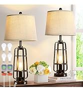 SRJJA 28.7" Farmhouse Table Lamps for Living Room Set of 2, Touch Lamps for Nightstand with Oil R...