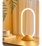 GOEBLESON LED Table Lamp, Bedside Lamp with Modern Oval Design, Nightstand Lamp 3 Color Temperatu...