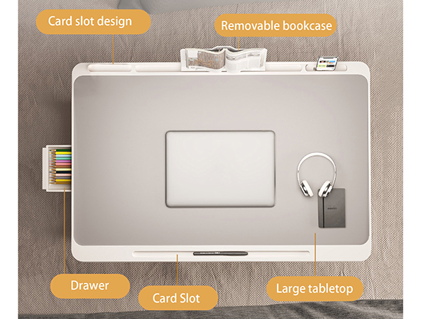 Laptop Desk for Bed, Laptop Bed Tray Desk, Foldable Laptop Table with Storage Drawer