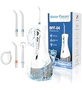 Water Flosser for Teeth Cleaning and Flossing 4 Modes DIY 4 Jet Tips Cordless Dental Electric Wat...