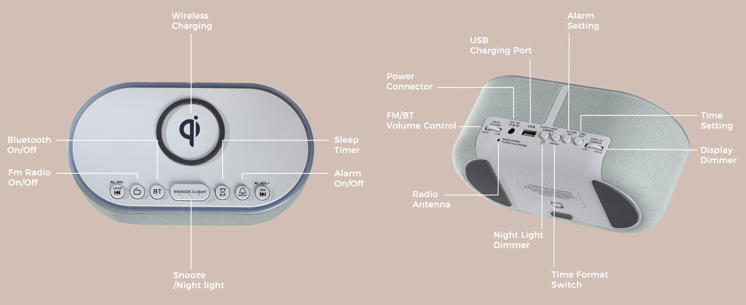 clock radio with charging station
