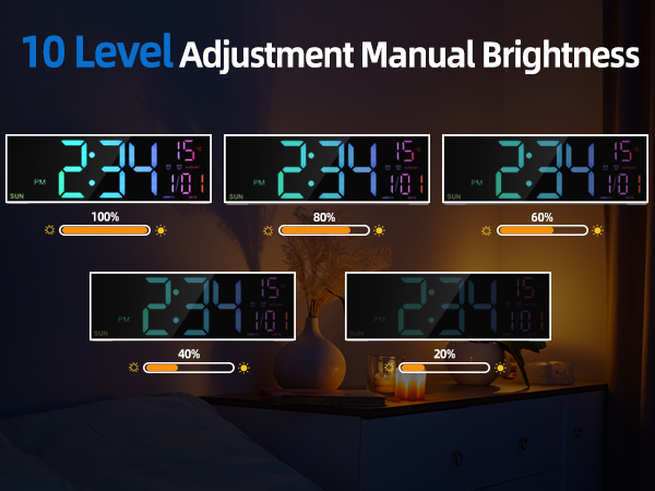24 hour modern silent big extra large led display digital wall gym clocks