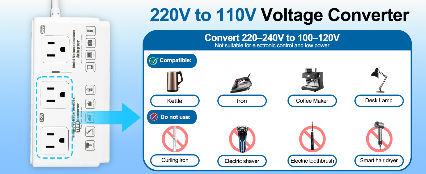 voltage converter 110v to 220v power