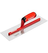 Goldblatt RED Professional Drywall Trowel, 14"x 4" Stainless Steel Finishing Masonry Trowel with ...