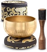 Tibetan Singing Bowl Set – Authentic Hand-Tuned Sound Bowl for Meditation – Complete Meditation B...