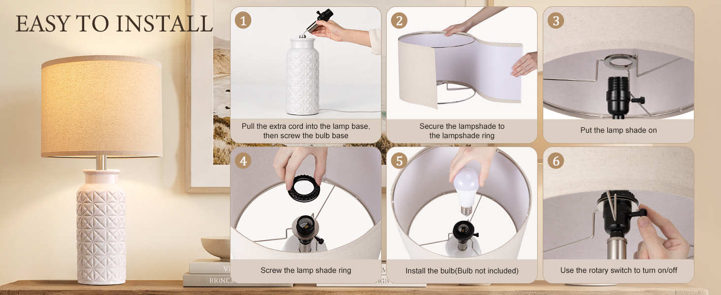Installation steps for the bedside lamps