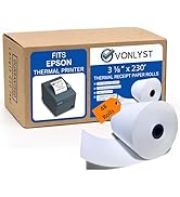Vonlyst 3 1/8 x 230 Thermal Paper Receipt Roll for Epson Printer (Pack 48 rolls)