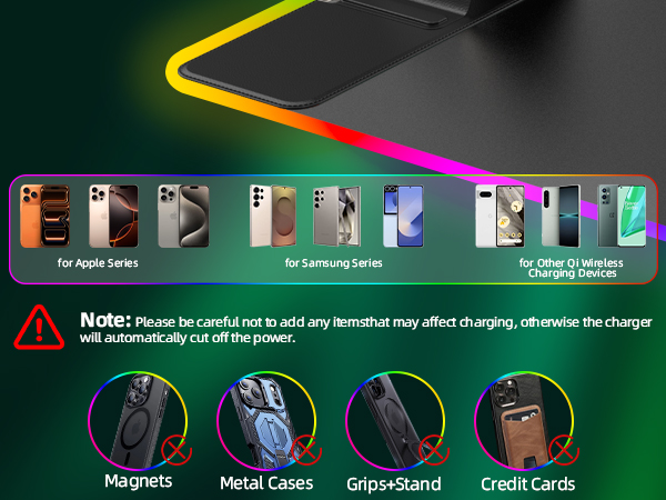 15W Fast Wireless Charging Mouse Pad with Foldable Phone Stand