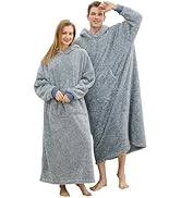 PJGGZ Snuggy Hooded Blanket for Adult, Wearable Blanket Hoodies for Women &amp; Men Warm Cozy Sherpa ...