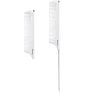 RHOS Carbon Retractable Rat Tail Parting Comb - Portable Fine Tooth Teasing Comb for Styling, Hai...