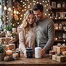 Couple enchanted by a humidifier&amp;#39;s vibrant glow and aromatherapy on a romantic table