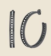 Black Hoop Earrings for Women