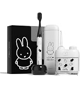 MIPOW x Miffy Brush GO i4 Electric Toothbrush &amp; Mini Water Flosser Combo - Slim Rechargeable, Cer...