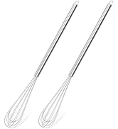 Tnlaile 2 Pcs 11-Inch Mini Whisk, Stainless Steel Small Whisk with Long Handle, Kitchen Stirrer f...