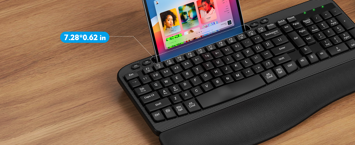 keyboard with phone holder