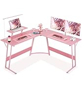 RROCOSIA L Shaped Desk Corner Gaming Desk Computer Desk with Large Desktop Studying and Working a...