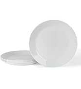 Martha Stewart Opalton 6-Piece 10-Inch Dinner Plates – Chip and Break Resistant Opal Glass Plates...
