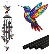 AVEKI Metal Hummingbird Wind Chimes for Outside, Gifts for Women Mother's Day Birthday Christmas,...