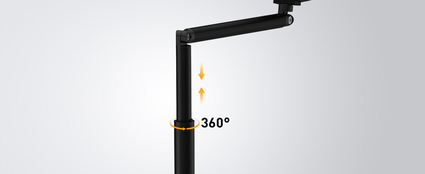 over head phone mount with light