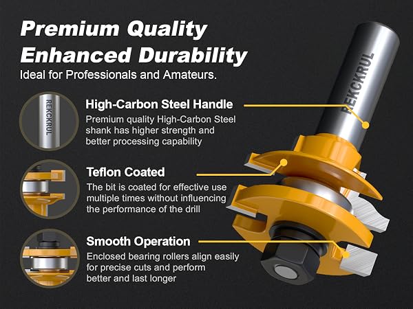 REKCKUL Professional 3PCS Ogee Style Rail and Stile Router Bit Set