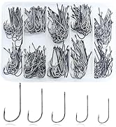 ELLYCIO 300Pcs Fishing Hooks, BaitHolder Hooks, Offset, Double Barbe, Long Shank for Trout Catfis...