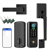 Yosimika Fingerprint Smart Door Lock with Front Door Handle Set, Keyless Entry Door Lock with Key...