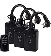 HBN Outdoor Indoor Wireless Remote Control 3-Prong Outlet Weatherproof Heavy Duty 15 A Compact 1 ...