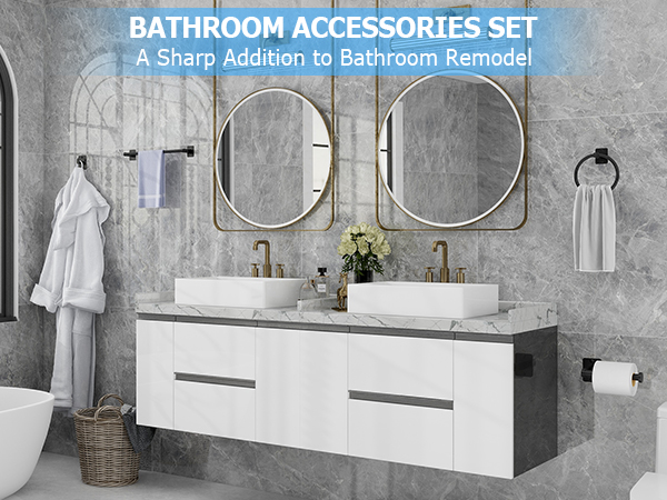 black bathroom accessories