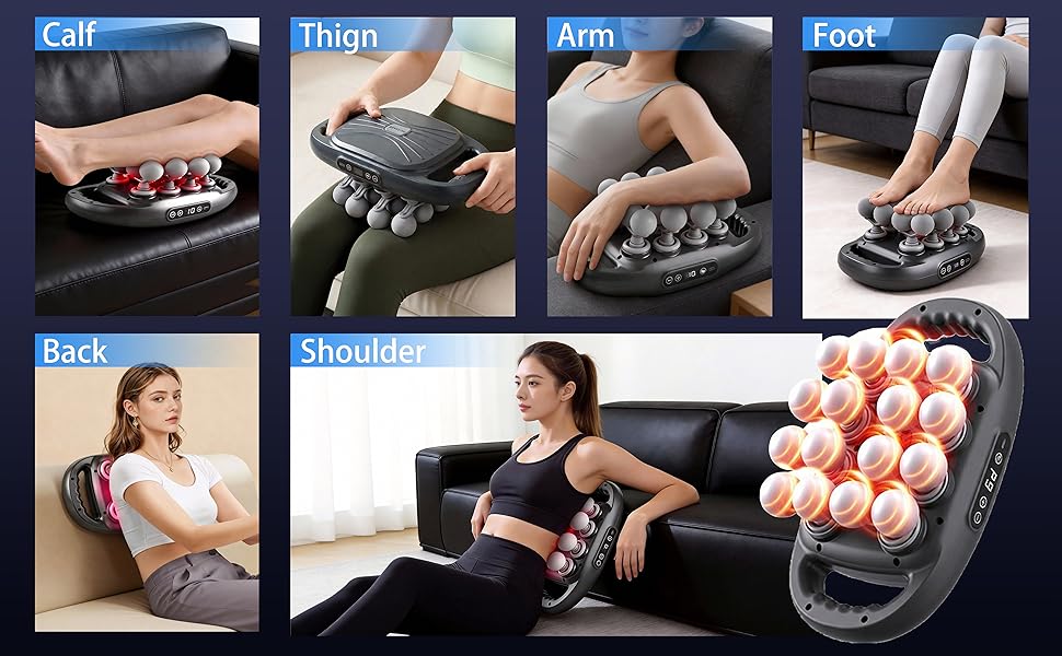 Back, Shoulder, Thign, Calf, Foot, Arm