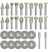 Diamond Grinding Burr Bit Set,Diamond Drill bit for Rotary Polishing Tool, Stone Rotary Tool Acce...