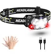 Eirnvop 2000LM Ultra Bright 9 LED Headlamp, USB C Rechargeable Headlight, 10 Modes, Waterproof Mo...
