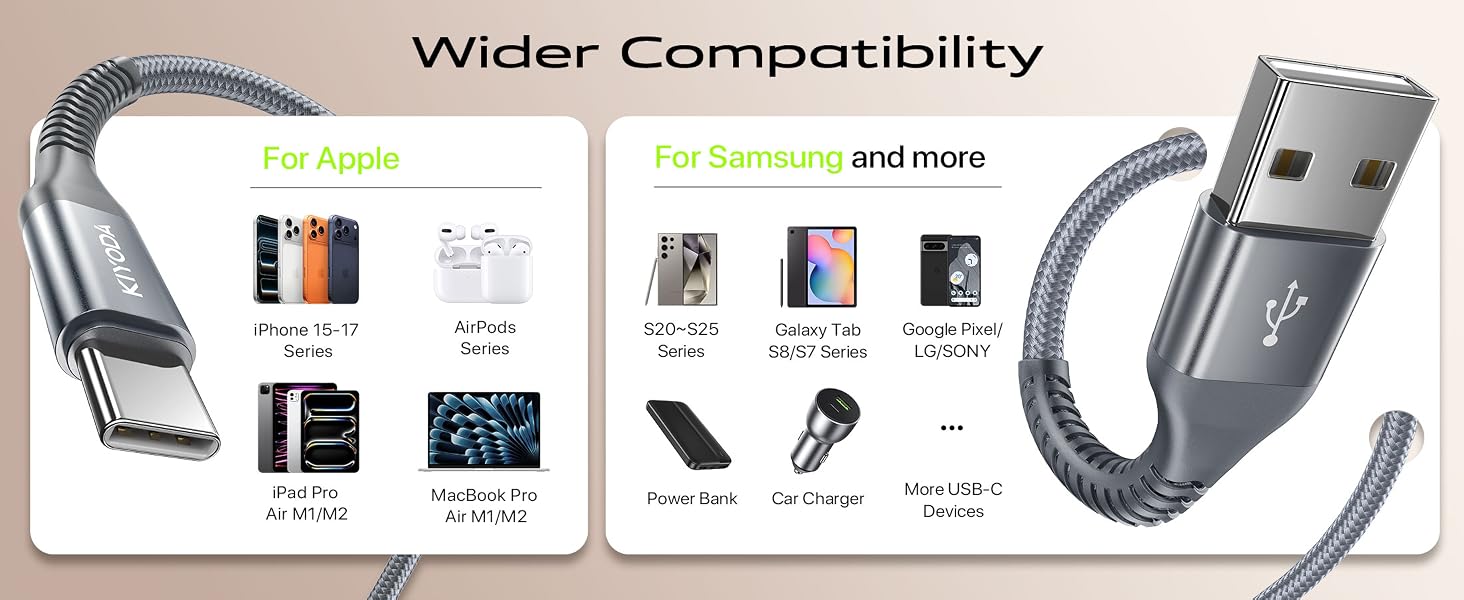 usb type c cable fast charging cord iphone 17 16 15 cable