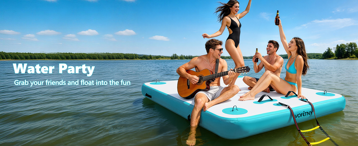 Inflatable dock floating platform