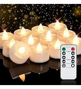 Homemory 12pcs Remote Candles, Timer Candles, 400+Hours Flickering Flameless Battery Operated LED...
