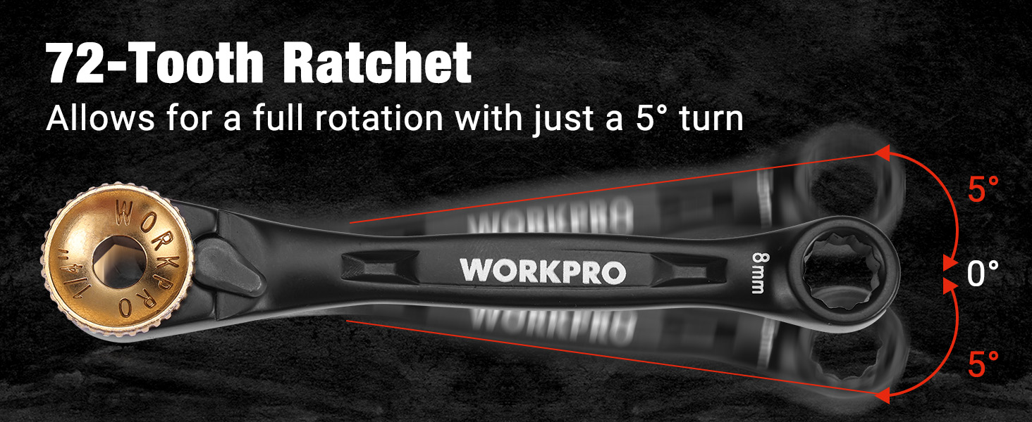 WORKPRO 34-piece 1/4&amp;amp;#34; Mini Ratchet Wrench and Socket Bit Set