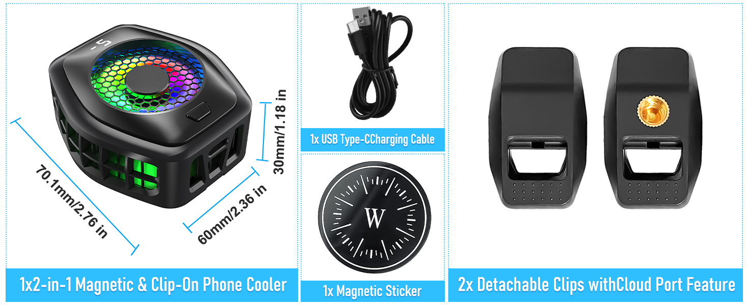 2-in-1 Magnetic & Clip-On Phone Cooler