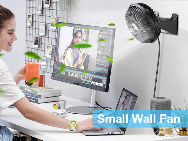 hang small wall fan quiet usb fan for desk personal cooling fan for office study