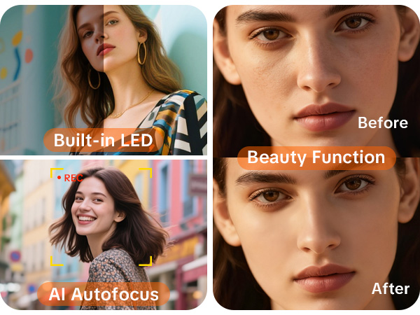 Cameras for photography with beauty mode
