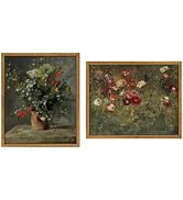 WITCOLOR Framed Canvas Wall Art, 8×10in Vintage Wall Art Decor for Living Room Retro Nature Flora...