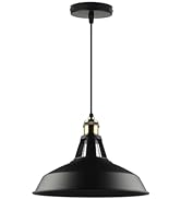 Betorcy Black Pendant Light Fixtures, Metal Pendant Light, Vintage Ceiling Hanging Industrial Lam...