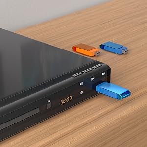 DuraPlay DVD player with USB port supports MP3, WMA, and JPEG playback up to 128GB