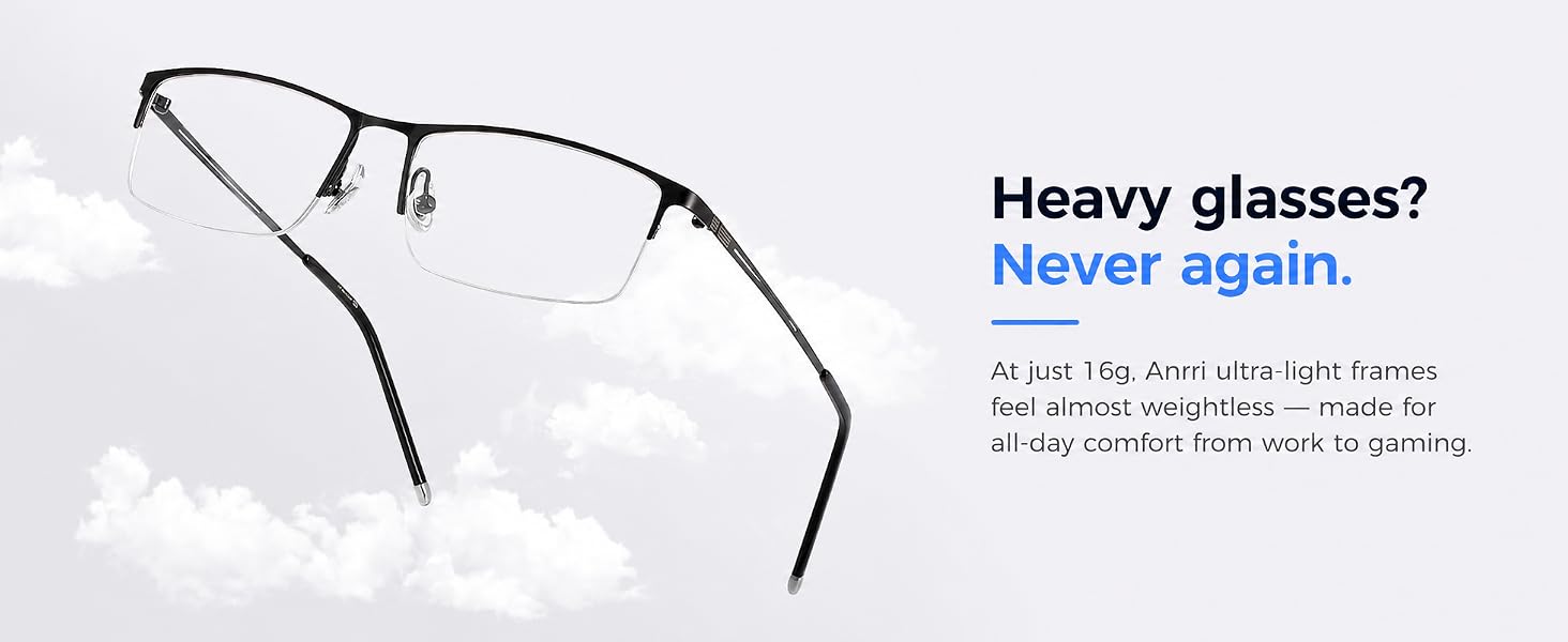 Lightweight glasses frame