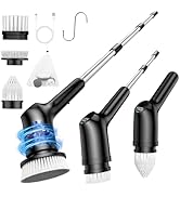 Shower Scrubber with Long Handle for Cleaning Bathroom, Electric Spin Scrubber Cleaning Brush wit...