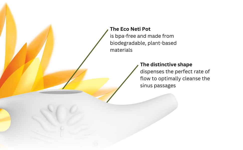 The Eco Neti Pot is bpa-free and made from plant-based materials