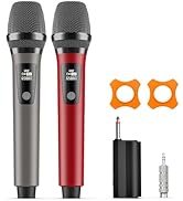 HWWR Wireless Microphones, Professional Dual Karaoke Microphones, Wireless Dynamic Microphone Sys...