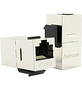 AMPCOM CAT7 RJ45 Inline Coupler Keystone Jack, Shielded Female to Female- 10 Pack
