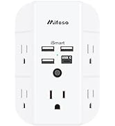 Wall Outlet Extender with USB Ports Outlet Splitter Surge Protector USB Wall Charger with 5 Outle...