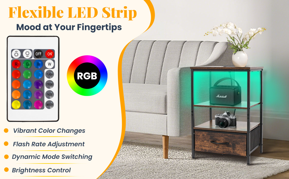 nightstand with charging station
