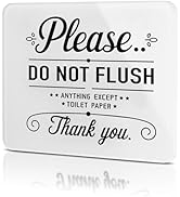 Do Not Flush Sign – Flush Only Toilet Paper Sign – Bathroom Signs for Hotels, Business, and Home ...