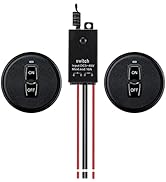 Meskliu 12v Wireless Switch,Mini Remote Control Switch,DC 12V/24V/48V/10A Relay with 328FT Long R...